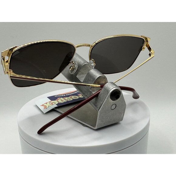 Vintage Oversize Sunglasses NOS Grey Lens Red/Gold Frame 80s-90s Retro Glasses - Picture 7 of 8